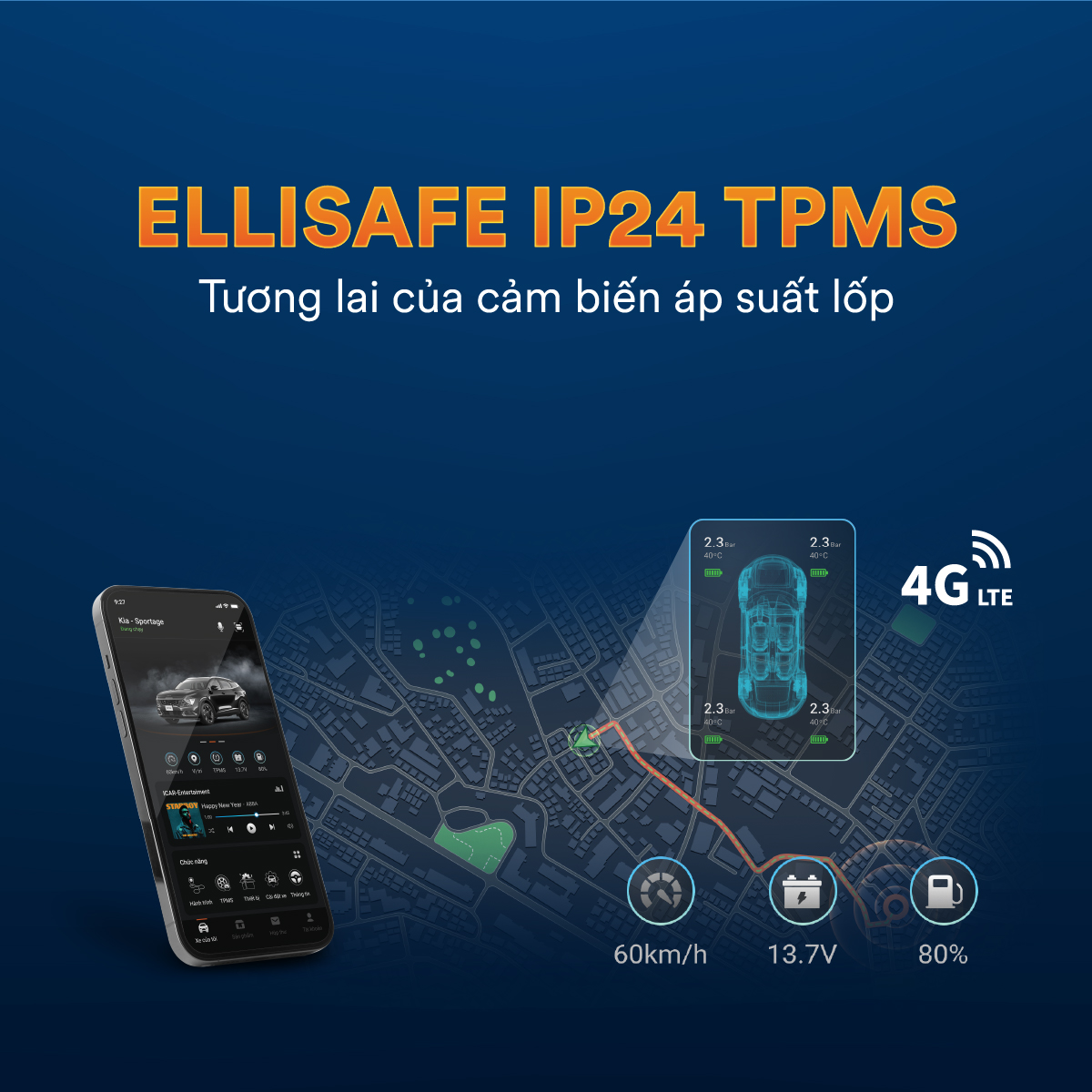 Cảm biến áp suất lốp IP24